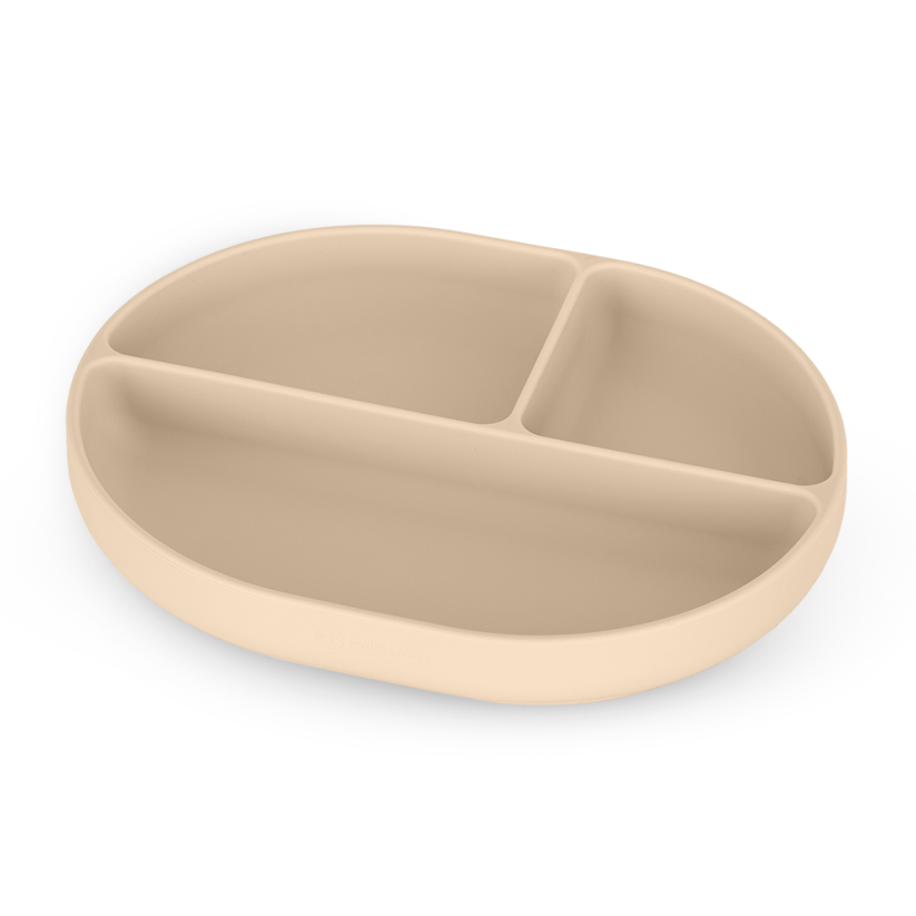 PETITE&MARS Silicone divided plate oval TAKE&MATCH 6m+ - Take&Match: Desert Sand