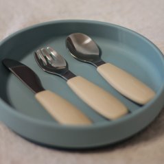 PETITE&MARS Stainless steel cutlery set with silicone handle Take&Match 12m+