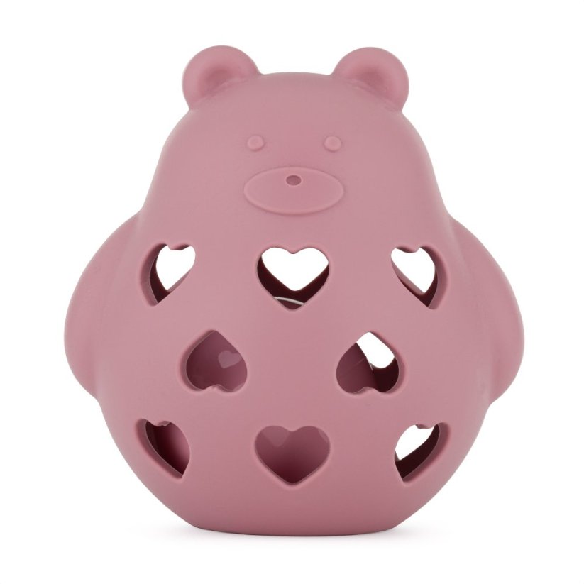 PETITE&MARS Silicone rattle toy Bear Basil 0m+ - Take&Match: Misty Green