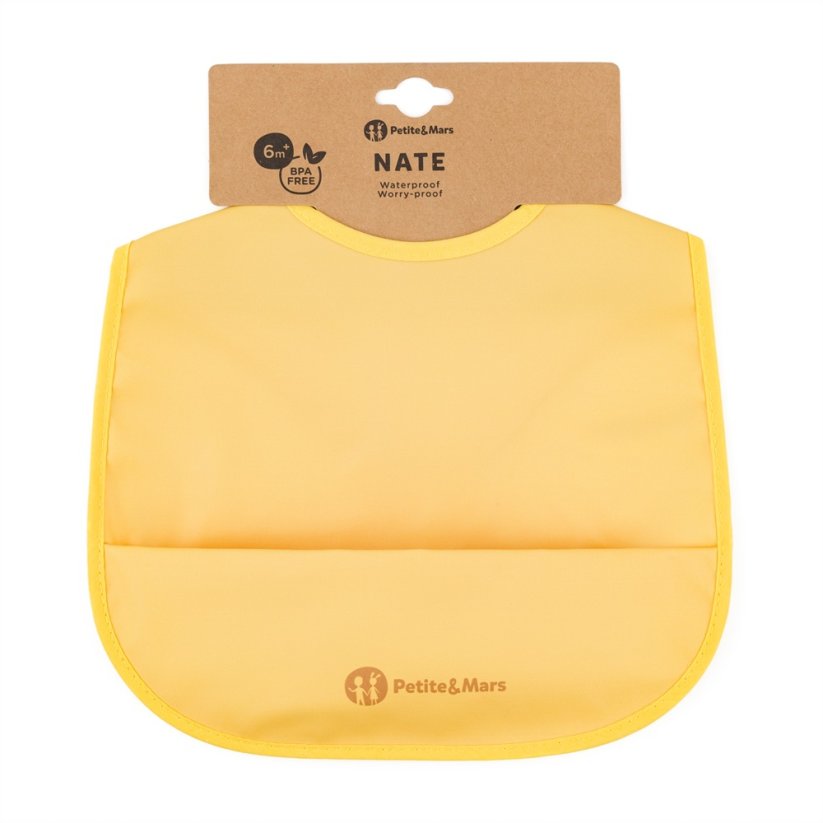 PETITE&MARS Podbradník PU Nate Desert Sand 6m+ - Take&Match: Misty Green
