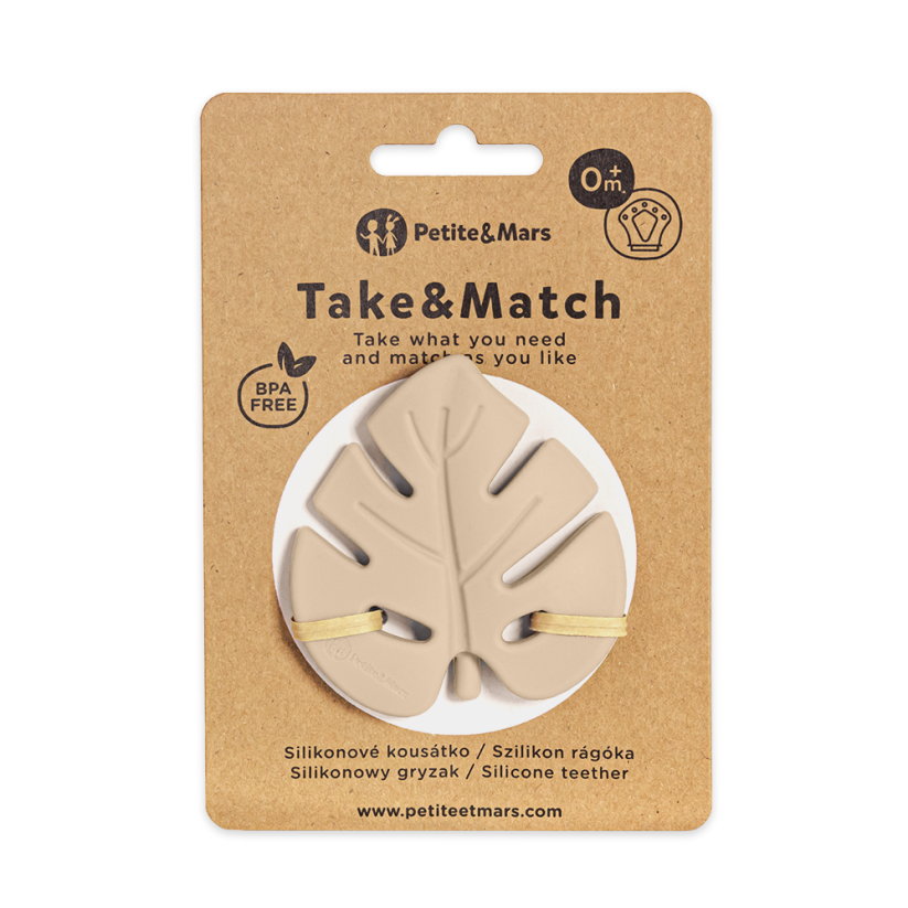 PETITE&MARS Silicone teether TAKE&MATCH 0m+ - Take&Match: Desert Sand
