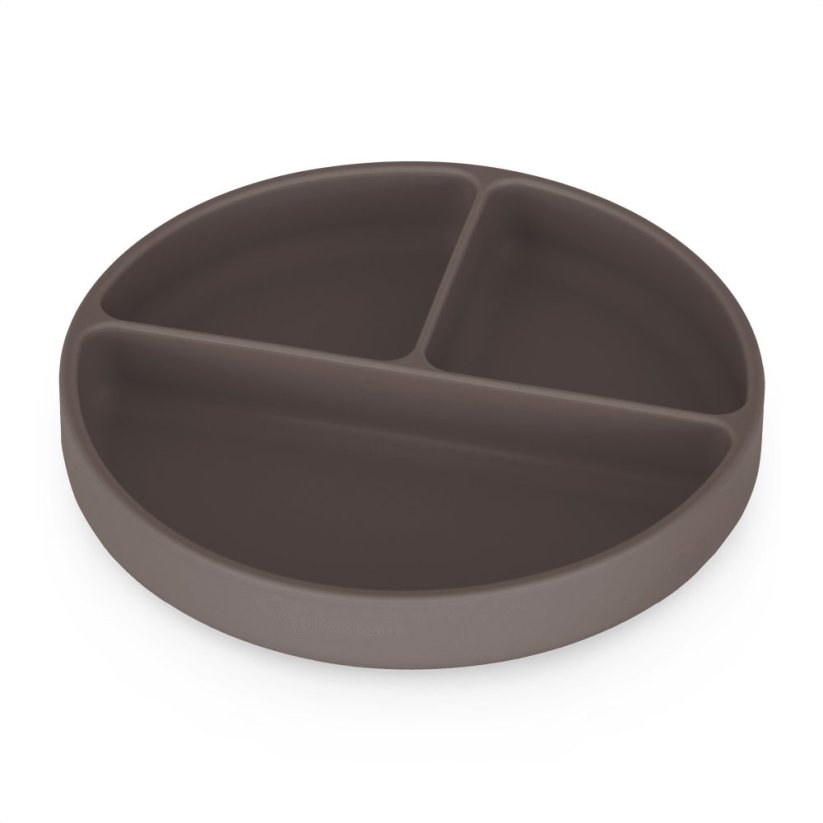 PETITE&MARS  Silikonowy talerzyk z przegródkami okrągły Take&Match 6m+ - Take&Match: Bitter Cocoa