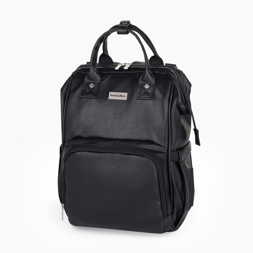 PETITE&MARS Diaper Bag/Backpack for Stroller Jasper Absolute Black