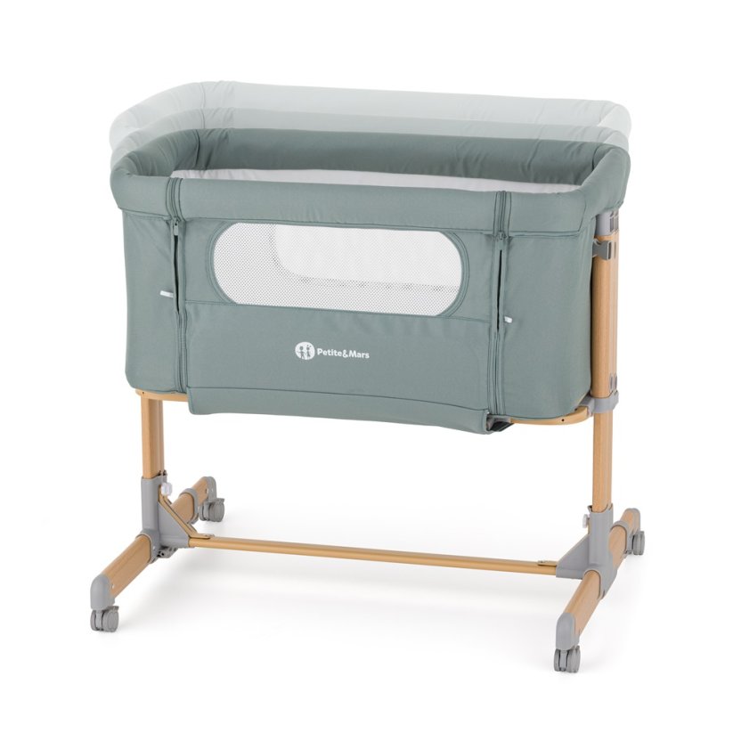 PETITE&MARS Postýlka dětská polohovatelná Grace Compact Foggy Green