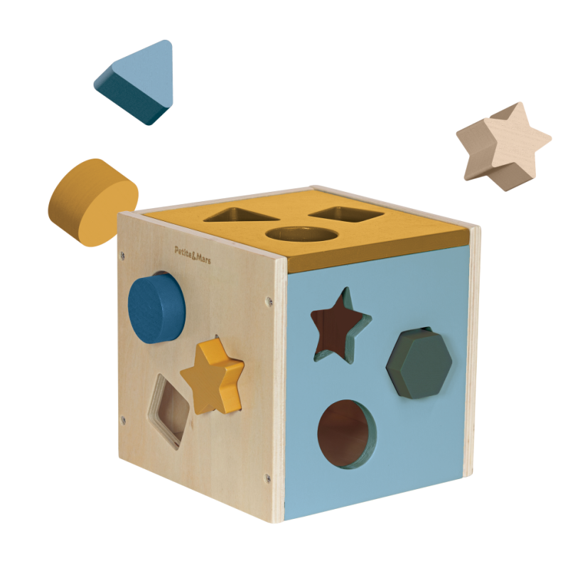 PETITE&MARS Wooden toy – sorter Gravity Wood of Mars 12m+ Cosmic Blue