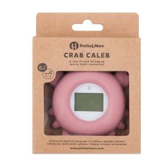 PETITE&MARS Teploměr silikonový digitální do vody Crab Caleb Dusty Rose 0m+