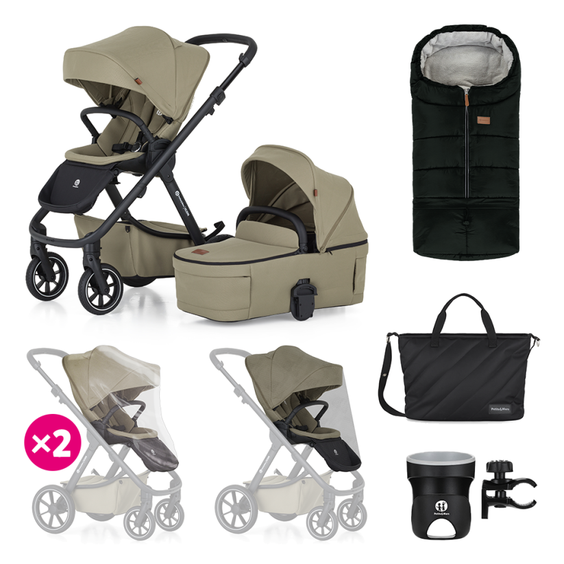 PETITE&MARS Wózek wielofunkcyjny ICON 2w1 RWS SET XXL - Warianty Icon: Mossy Green