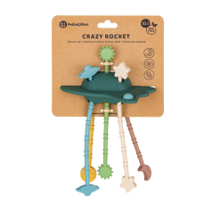 PETITE&MARS Silikonová senzorická hračka Crazy Rocket 10m+