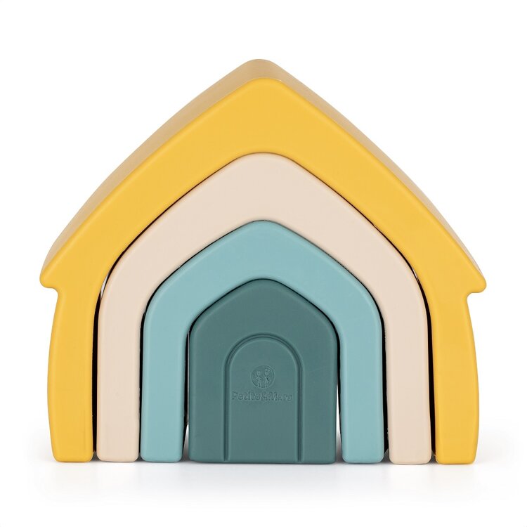 PETITE&MARS Silicone folding toy House Intense Ocher 12m+