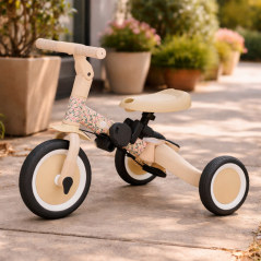 PETITE&MARS Multifunkční tříkolka 5v1 Turbo – limitovaná edice Pink Meadow