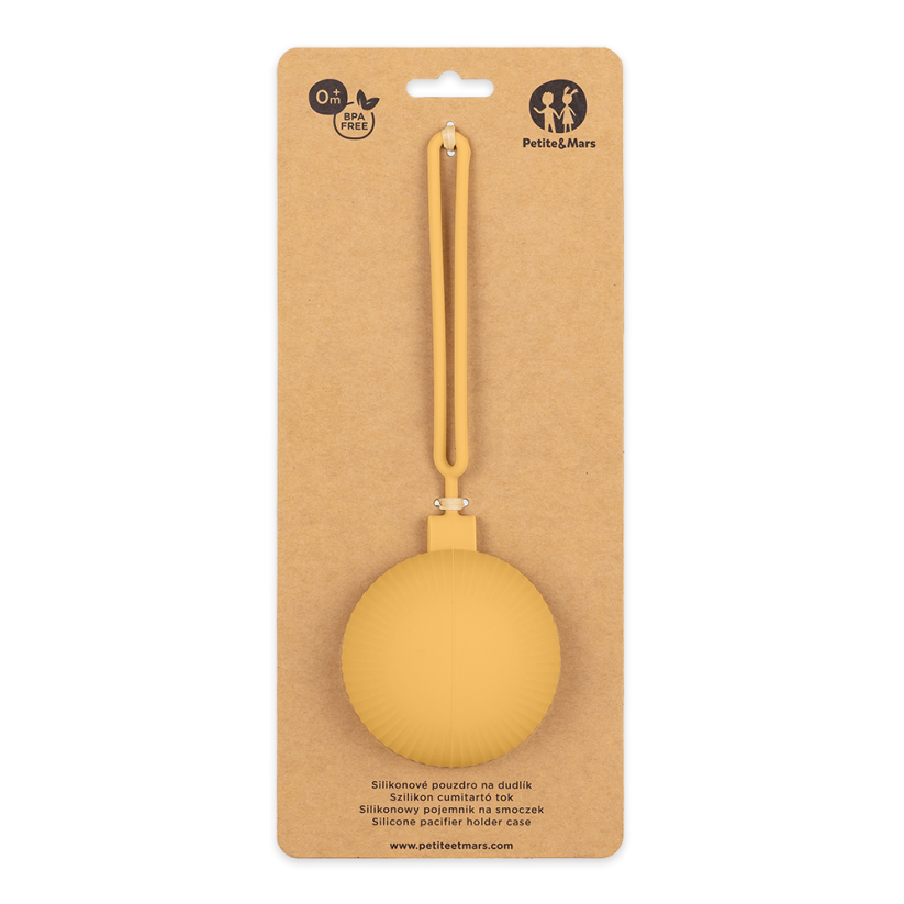 PETITE&MARS Silikonowe etui na smoczek  0m+ - Take&Match: Intense Ochre