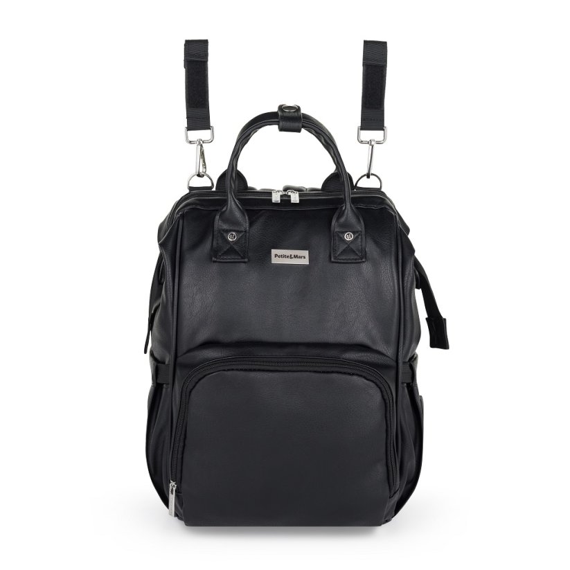PETITE&MARS Diaper Bag/Backpack for Stroller Jasper Absolute Black