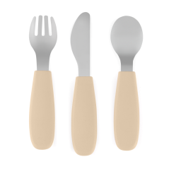 PETITE&MARS Stainless steel cutlery set with silicone handle Take&Match 12m+