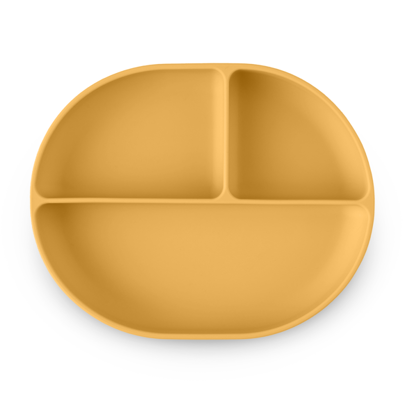 PETITE&MARS Silicone divided plate oval TAKE&MATCH 6m+ - Take&Match: Desert Sand