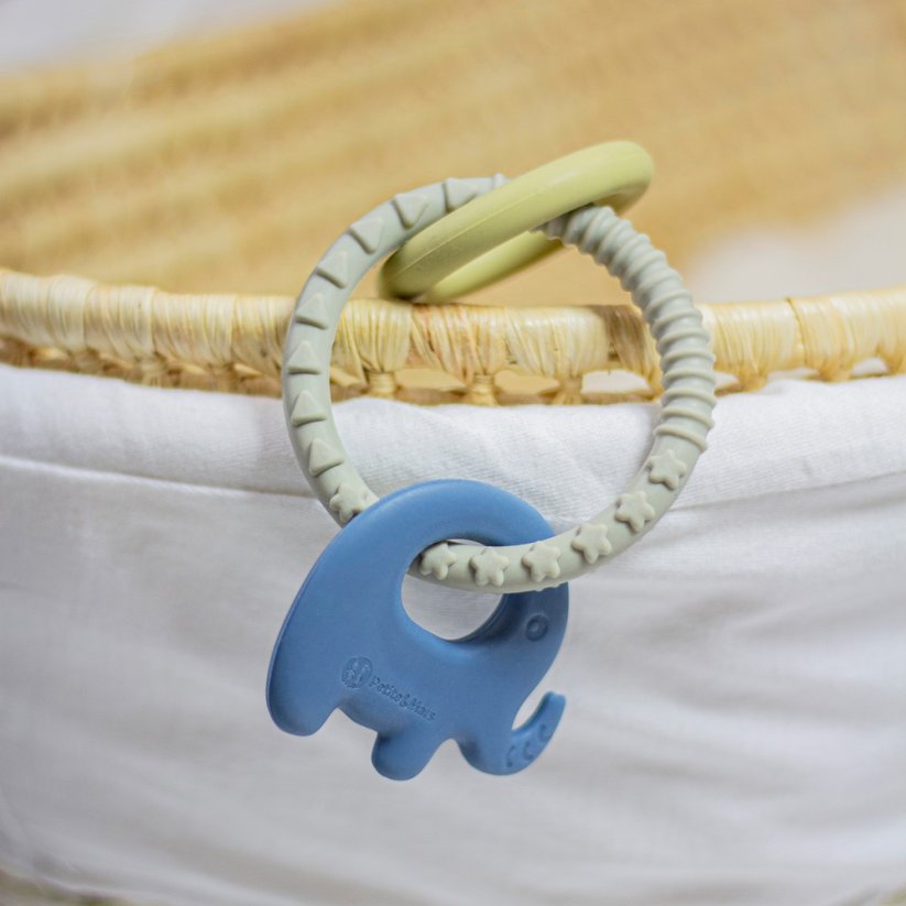 PETITE&MARS Kousátko silikonové Elefi 0m+ - Varianty Elefi: Cute Blue