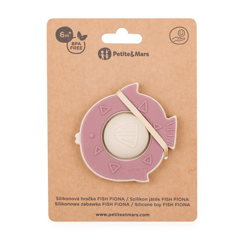PETITE&MARS Silikonowa zabawka pop - up Fish Fiona 6m+