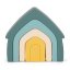 PETITE&MARS Silikonowa zabawka – układanka House Misty Green 12m+