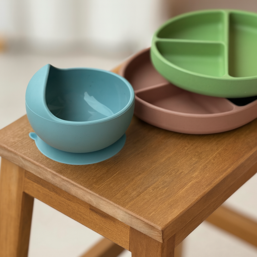 PETITE&MARS Miska silikónová s prísavkou TAKE&MATCH 6m+ - Take&Match: Dusty Rose