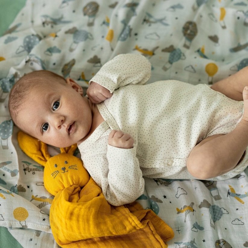 PETITE&MARS Sada plenek bambusová mušelínová 3ks Moussy - Varianty Moussy: Ochre Leaves