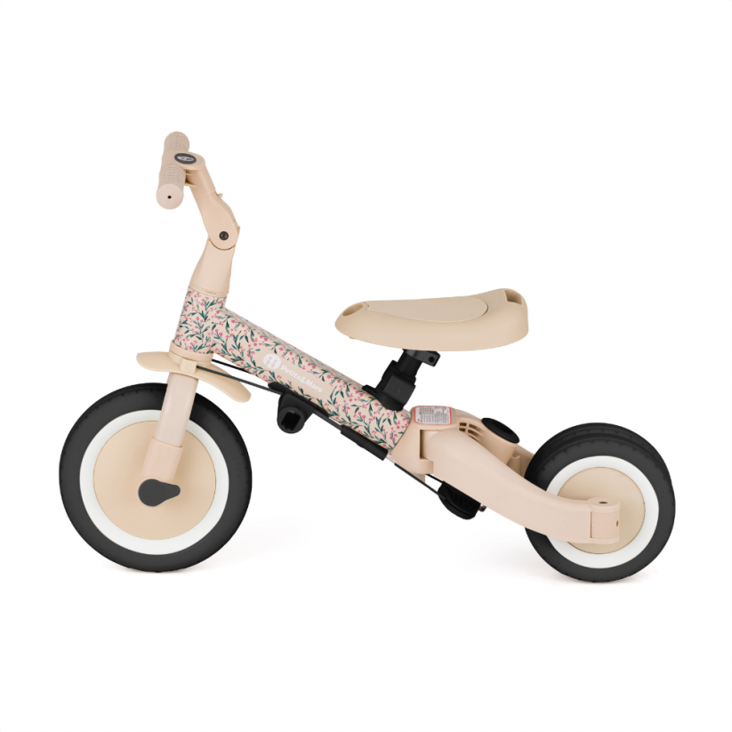 PETITE&MARS Multifunkční tříkolka 5v1 Turbo – limitovaná edice Pink Meadow