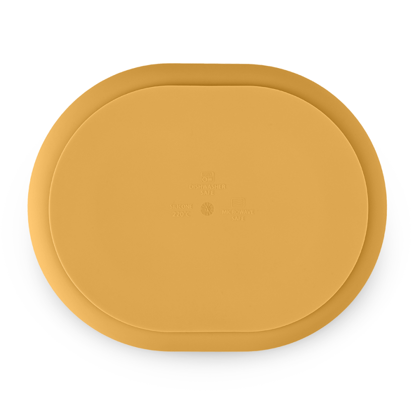 PETITE&MARS Silicone divided plate oval TAKE&MATCH 6m+ - Take&Match: Desert Sand