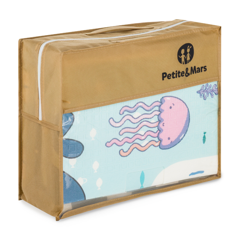 PETITE&MARS Podložka na hraní skládací Campy 120x120 cm - Varianty Campy: Ocean&Arabesca