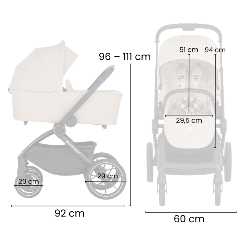PETITE&MARS Wózek wielofunkcyjny SCOUT 2w1 - Varianty Scout: Cappuccino Cream