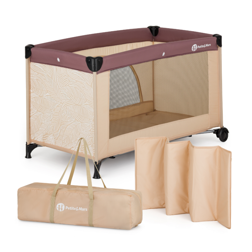 PETITE&MARS Postieľka cestovná Nyja - Varianty Nyja: Elegant Dreamlines Mocha