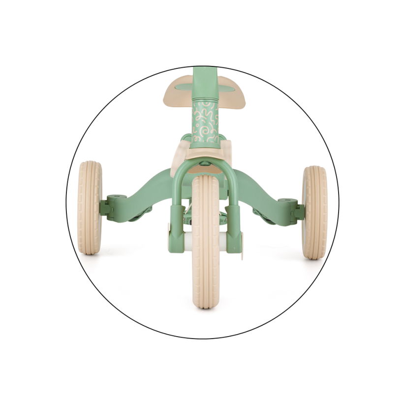 PETITE&MARS Multifunkční tříkolka 5v1 Turbo – limitovaná edice Green Twist