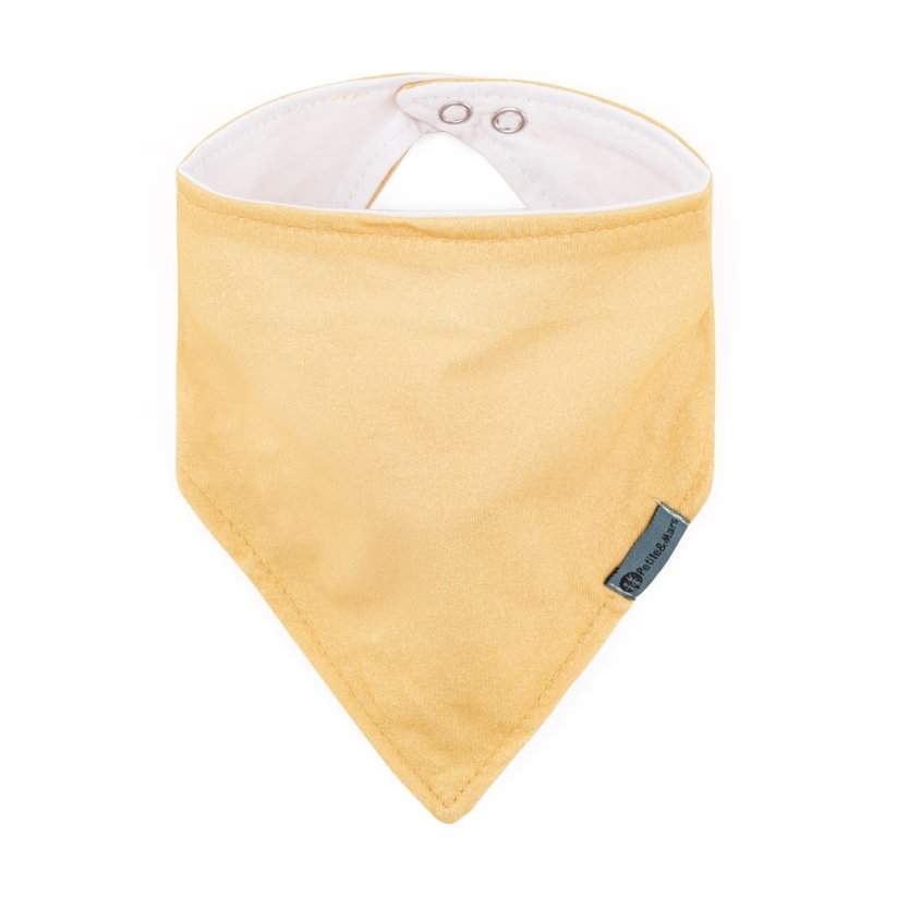 PETITE&MARS Bryndák bandana Luke 3m+ - Luke Bandana: Beige Strawberries & Dusty Rose