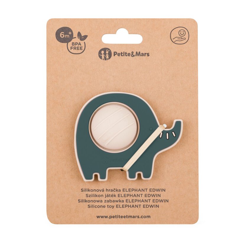 PETITE&MARS Hračka silikónová Elephant Edwin 6m+