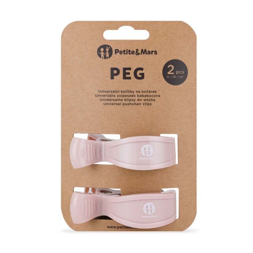 PETITE&MARS Kolíček Peg na kočárek (2 ks) - Varianty Peg: White