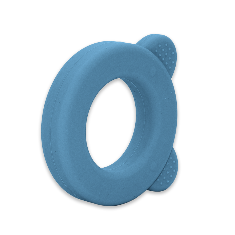 PETITE&MARS Silicone teether with rattle Beary 0m+ - Variants of  Beary: Dusty Rose