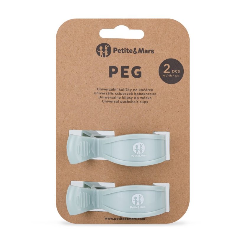 PETITE&MARS Kolíček Peg na kočárek (2 ks) - Varianty Peg: White