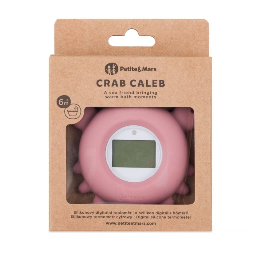 PETITE&MARS Silicone digital water thermometer Crab Caleb Dusty Rose 0m+