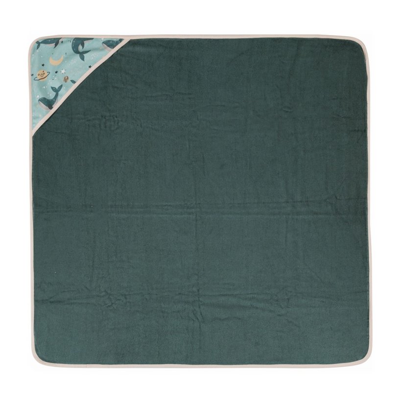 PETITE&MARS Okrycie kąpielowe bambusowe z kapturkiem 100 x 100 cm LOULOU - Varianty LouLou: Pink Meadow