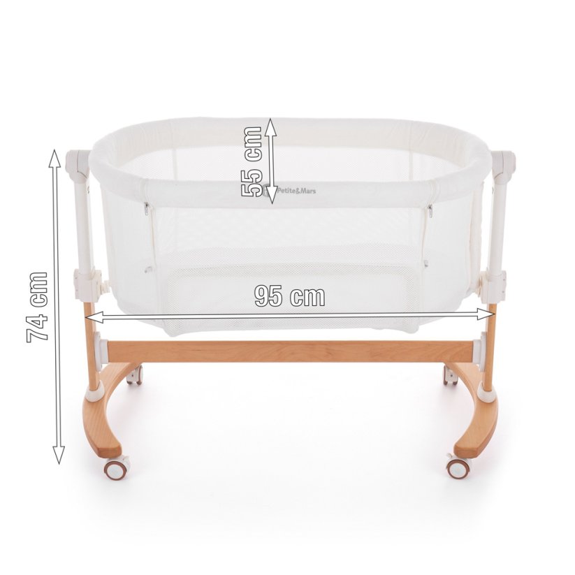 PETITE&MARS Adjustable cot with cradle function Glory 2in1 - Varianty Glory: Mocha Beige