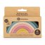 PETITE&MARS Hračka silikónová skladacia Rainbow Misty Green 12m+