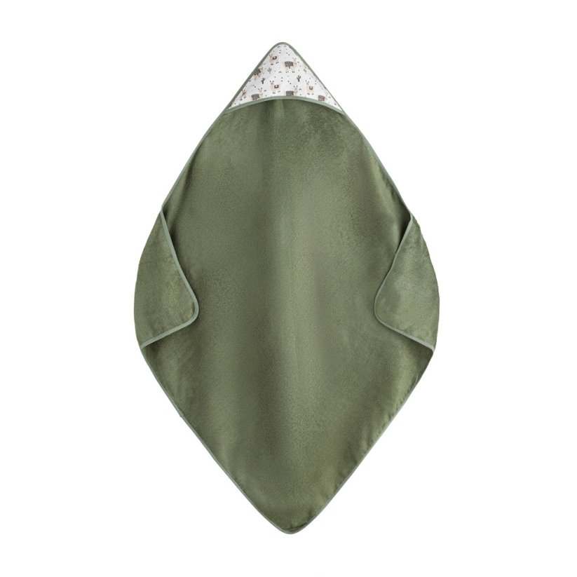 PETITE&MARS Okrycie kąpielowe bambusowe z kapturkiem 100 x 100 cm LOULOU - Varianty LouLou: Pink Meadow