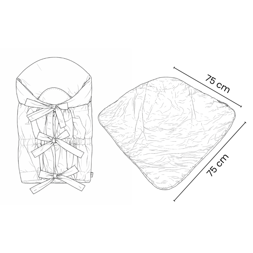 PETITE&MARS Lace-up wrap Nurse with a fixed coconut insert 75x75 cm - Variants of  Nurse: Frosted Mint