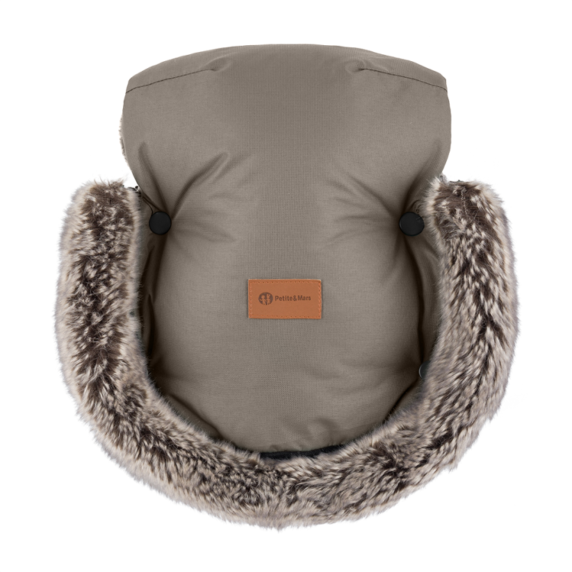 PETITE&MARS Furry gloves - Furry colours: Mocha Mousse