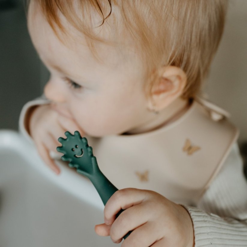 PETITE&MARS Silicone bib Take&Match 6m+ - Take&Match: Misty Green