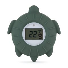 PETITE&MARS Silikonowy termometr cyfrowy do kąpieli Turtle Terry Misty Green 0m+