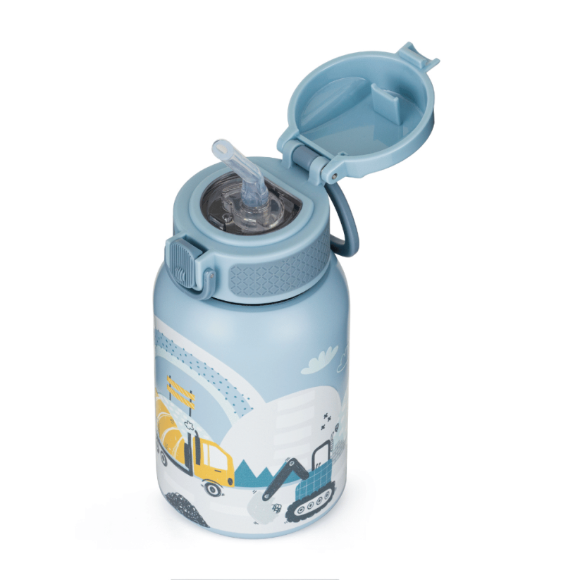 PETITE&MARS Kids Thermos Bottle with Straw 350 ml - Varianty  Thermos Bottle 350 ml: Work Zone