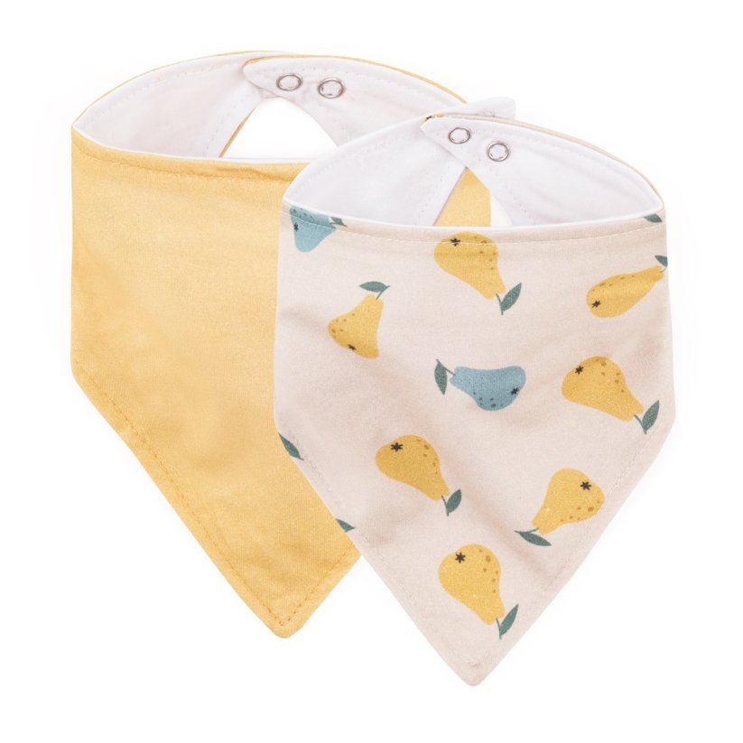 PETITE&MARS Bryndák bandana Luke 3m+ - Luke Bandana: Beige Kiwis & Misty Green