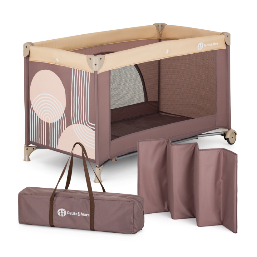 PETITE&MARS Postýlka cestovní Nyja - Varianty Nyja: Elegant Dreamlines Mocha