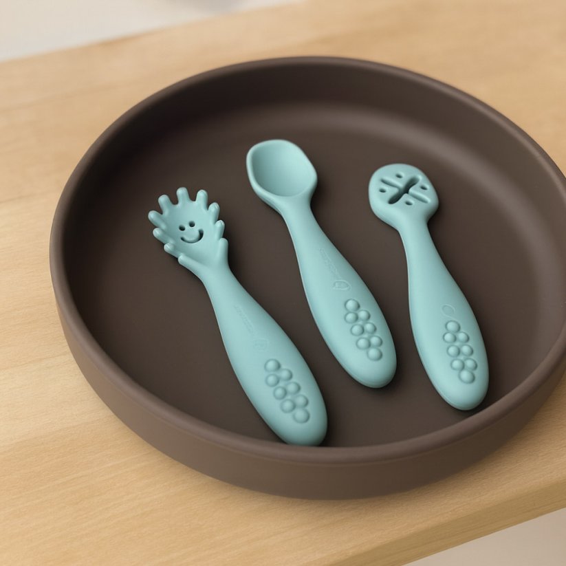 PETITE&MARS Zestaw silikonowych łyżeczek do nauki jedzenia 3 szt. Take&Match 6m+