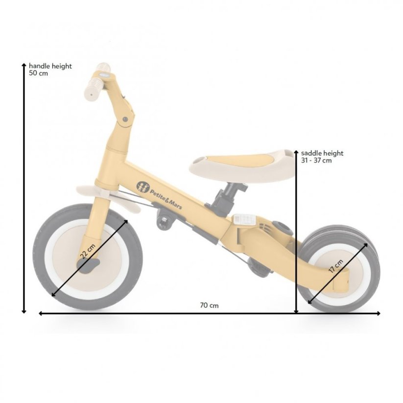PETITE&MARS Wielofunkcyjny rowerek trójkołowy 5w1 Turbo