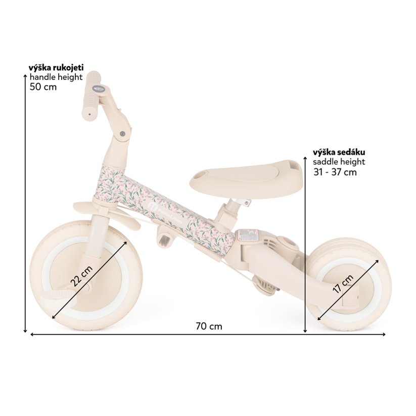 PETITE&MARS Multifunctional 5-in-1 Turbo Tricycle – Limited Edition Pink Meadow