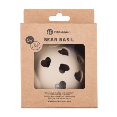 PETITE&MARS Hračka silikónová s hrkálkou Bear Basil Misty 0m+